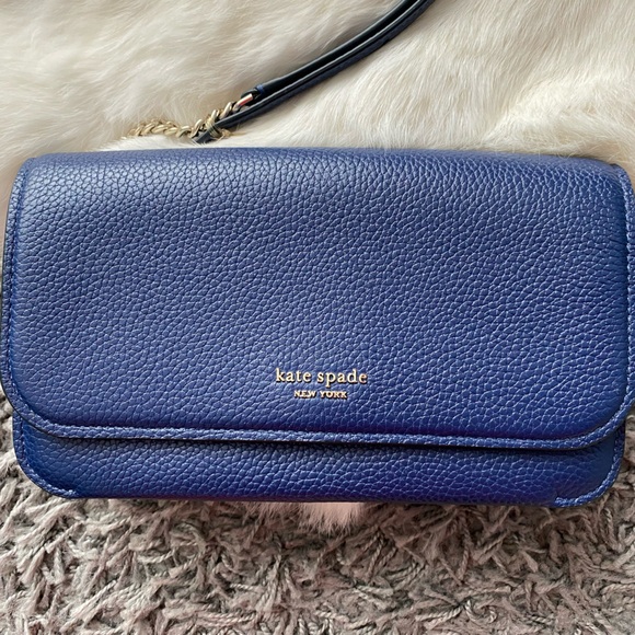 Kate Spade Ava Pebbled Leather Flap Chain Wallet - Picture 6 of 13